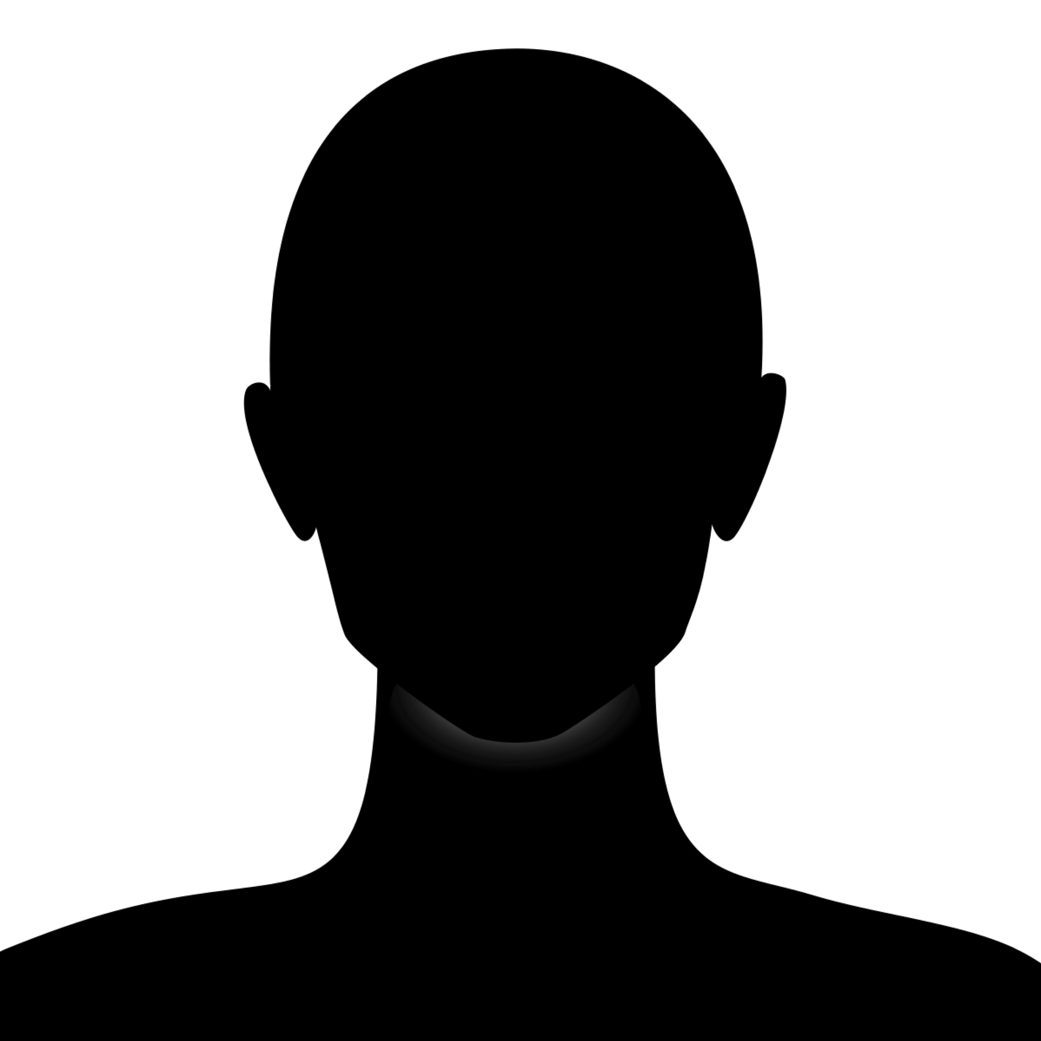 Silhouette of a person's head and shoulders